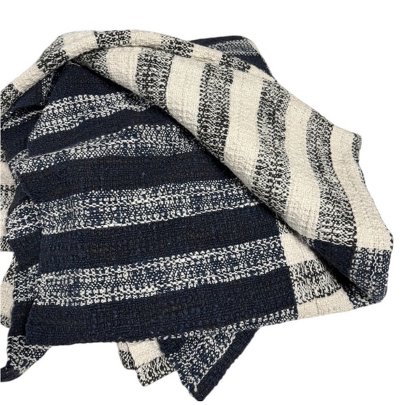 100% cotton Hearth & Hand Throw Blanket Striped Cotton Woven Accent Decor - Picture 2 of 7